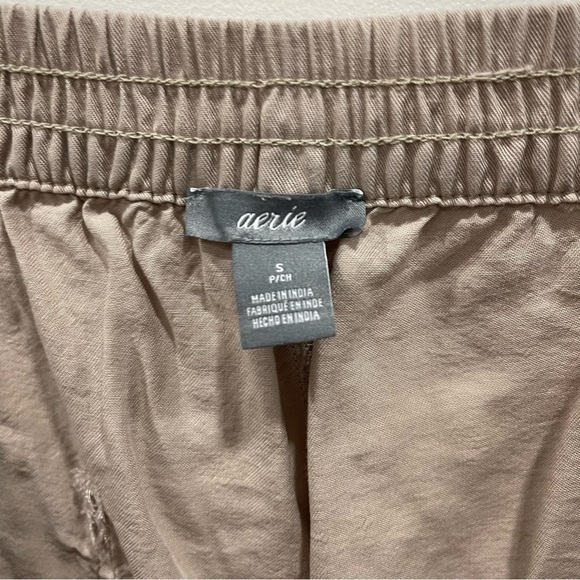 Aerie Tan Raw Hem Lace-Up Lyocell Shorts Size Small - Picture 5 of 8